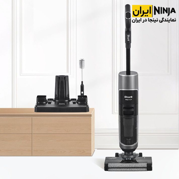 جارو شارژی و زمین شوی شارک مدل ED200 6 پایه شارژ و شارژدهی 40 دقیقه ای جارو شارژی و زمین شوی شارک مدل ED200