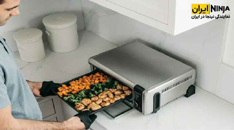 سرخ کردن و کباب کردن غذاها در آون توستر نینجا مدل NINJA SP100