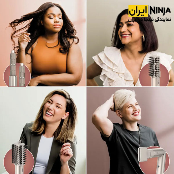 سشوار حرفه ای شارک نینجا مدل HD430 11 حالت دهی به موها با سشوار حرفه ای شارک نینجا HD430