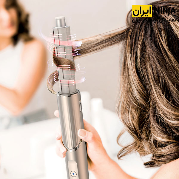 سشوار حرفه ای شارک نینجا مدل HD430 8 کرلی کردن موها با سشوار چند کاره شارک نینجا HD430