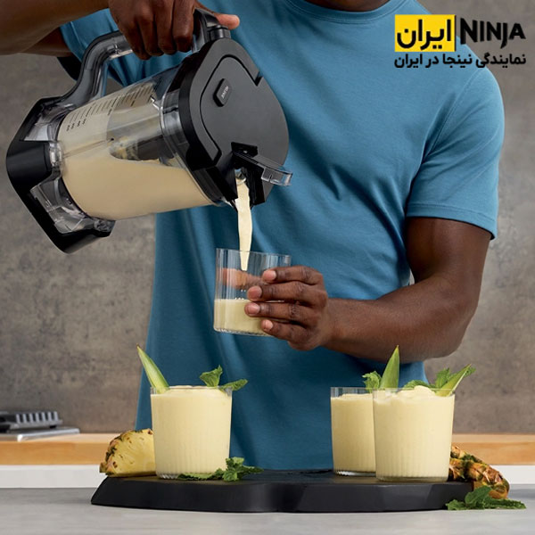 مخلوط کن نینجا مدل TB201 6 تهیه شیر موز با مخلوط کن ninja مدل TB201