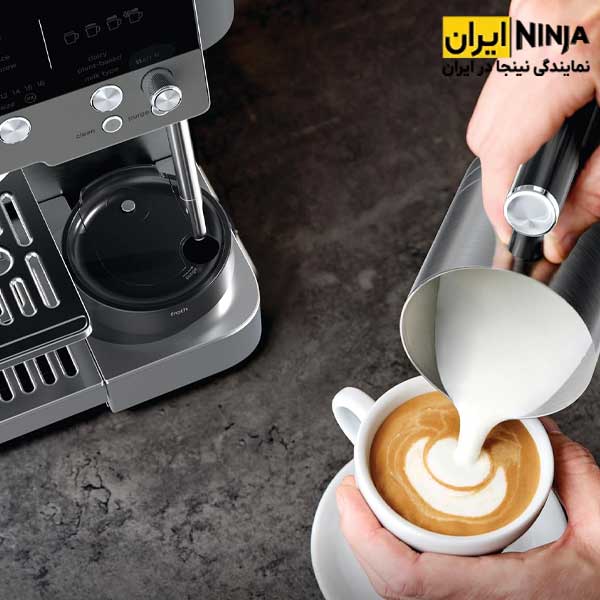 اسپرسوساز نینجا مدل ES601GM خاکستری 8 تهیه کف شیر ابریشمی با اسپرسوساز نینجا ES601GM