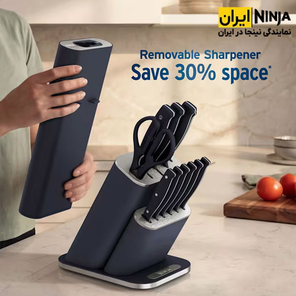 ست چاقو 13 پارچه نینجا مدل NK32013 10 چاقو تیز کن داخلی ست چاقو نینجا مدل NK32013